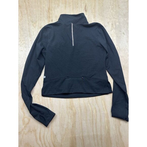 Yogalicious Cropped 1/4 Zip Pullover Thumb Holes Black M - Picture 3 of 5
